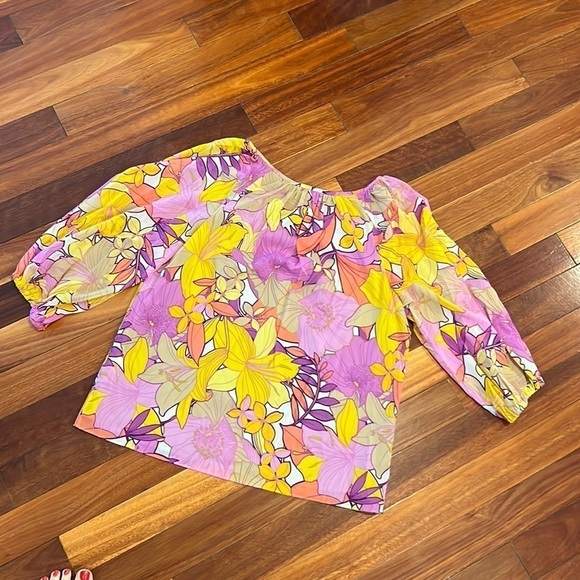 🌸 Trina Turk Abree Floral Printed Top Size Medium - Picture 5 of 10